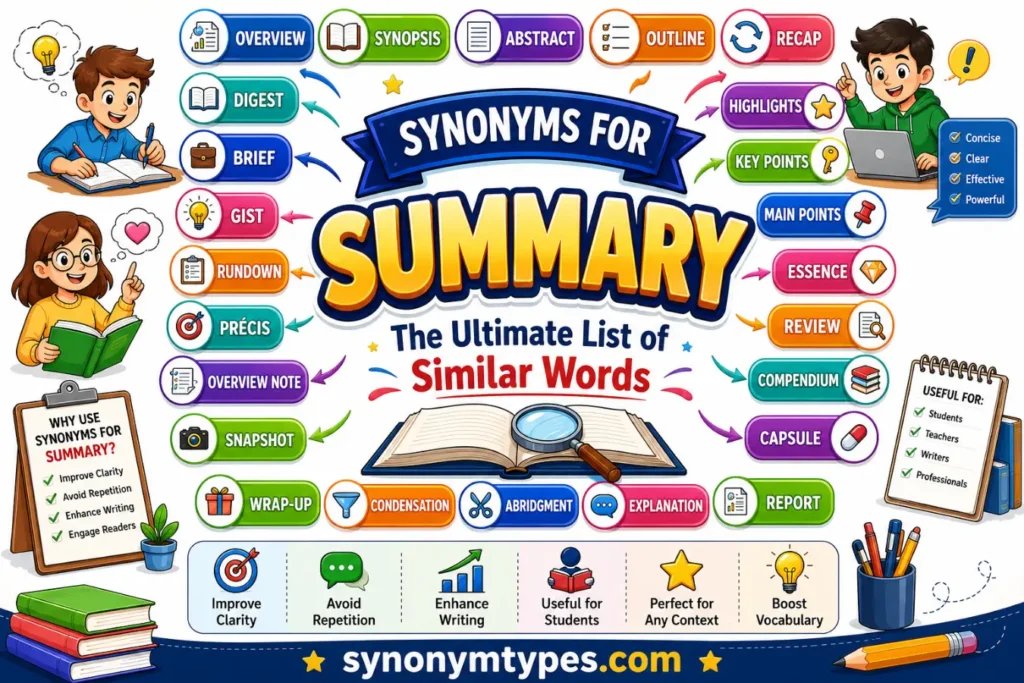 Synonym for Summary: The Ultimate List of 40 Similar Words