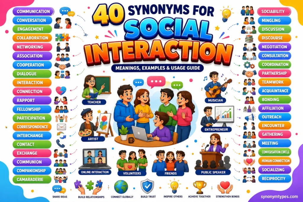 Social Interaction Synonym List with Meanings