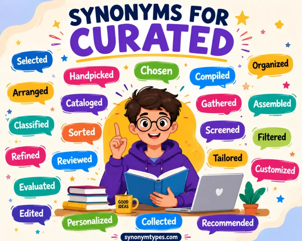 Synonyms for Curated: 40 Words, Meanings, and Examples