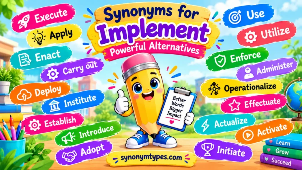 Synonyms for Implement: 40 Formal and Common Alternatives