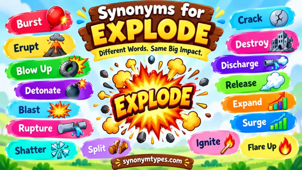 Explode Synonym: 40 Powerful Words With Meanings
