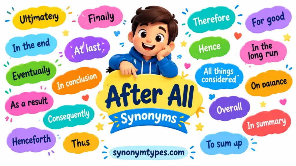 After All Synonym: 40 Alternatives for Essays and Writing