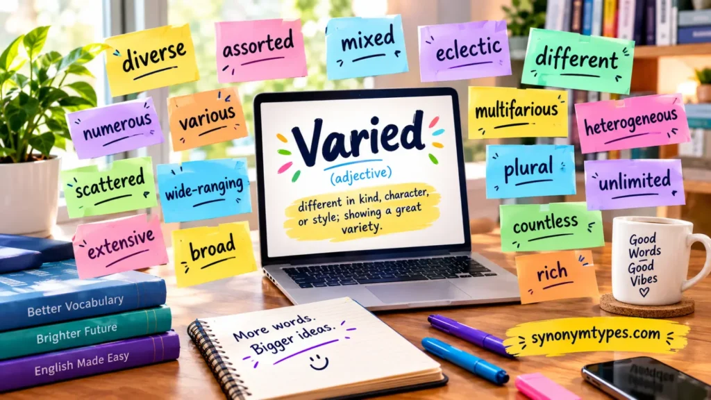 Varied Synonym: 40 Similar Words and Examples